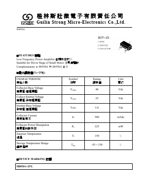 S8050A Datasheet PDF Guilin Strong Micro-Electronics Co., Ltd.