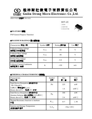 2SA1162 Datasheet PDF Guilin Strong Micro-Electronics Co., Ltd.