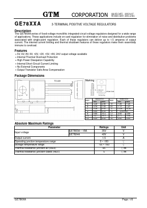 GE7806A Datasheet PDF GTM CORPORATION