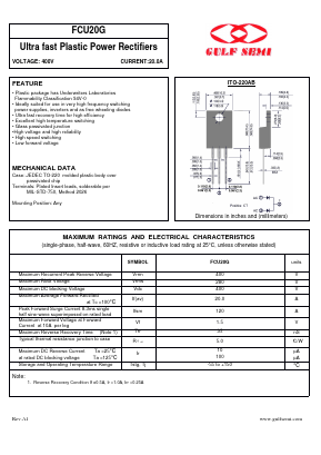 FCU20G Datasheet PDF Gulf Semiconductor