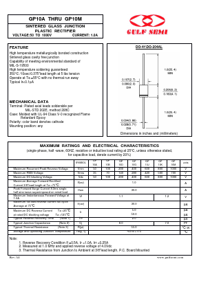 GP10D Datasheet PDF Gulf Semiconductor