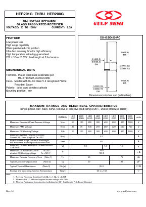 HER201G Datasheet PDF Gulf Semiconductor