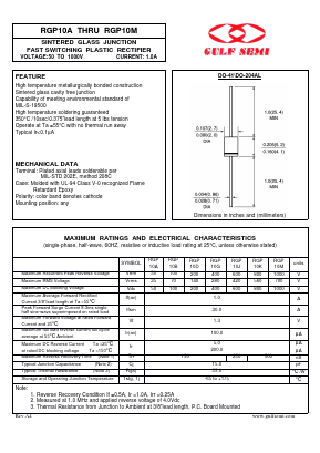 RGP10A Datasheet PDF Gulf Semiconductor