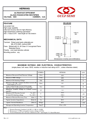HER604G Datasheet PDF Gulf Semiconductor