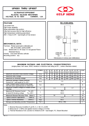 UF4003 Datasheet PDF Gulf Semiconductor