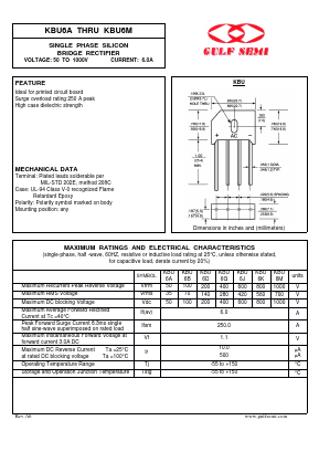 KBU6B Datasheet PDF Gulf Semiconductor