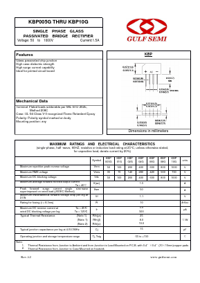 KBP10G Datasheet PDF Gulf Semiconductor