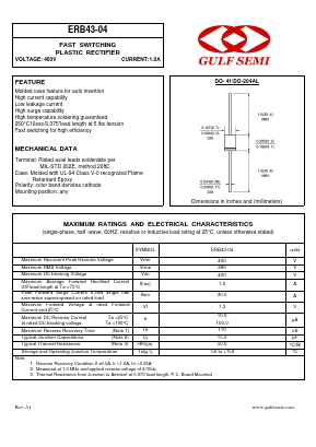 ERB43-04 Datasheet PDF Gulf Semiconductor