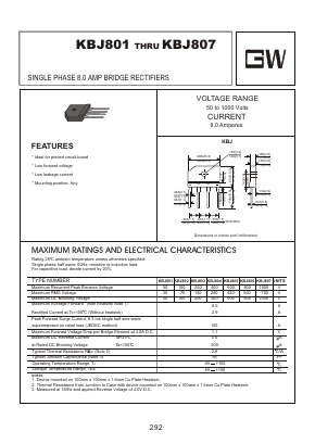 KBJ803 Datasheet PDF Goodwork Semiconductor Co., Ltd.