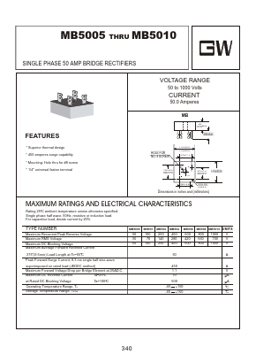 MB5005 Datasheet PDF Goodwork Semiconductor Co., Ltd.