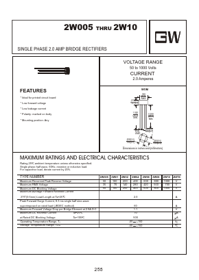 2W06 Datasheet PDF Goodwork Semiconductor Co., Ltd.