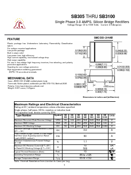 SB305 Datasheet PDF Gaomi Xinghe Electronics Co., Ltd.