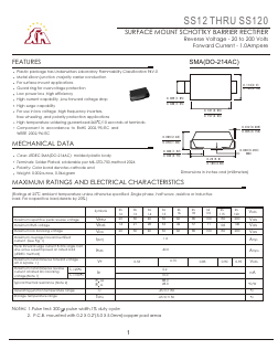 SS115 Datasheet PDF Gaomi Xinghe Electronics Co., Ltd.
