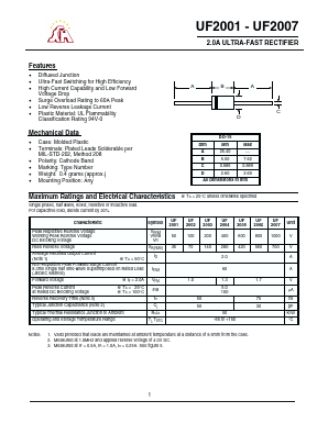 UF2003 Datasheet PDF Gaomi Xinghe Electronics Co., Ltd.