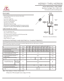 HER601 Datasheet PDF Gaomi Xinghe Electronics Co., Ltd.