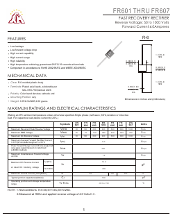 FR601 Datasheet PDF Gaomi Xinghe Electronics Co., Ltd.