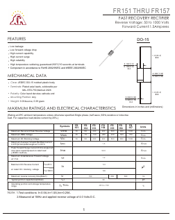 FR155 Datasheet PDF Gaomi Xinghe Electronics Co., Ltd.