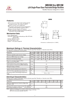 MB6M Datasheet PDF Gaomi Xinghe Electronics Co., Ltd.