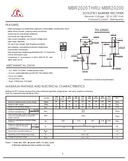 MBR20150 Datasheet PDF Gaomi Xinghe Electronics Co., Ltd.