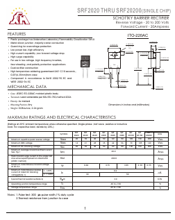 SRF20100 Datasheet PDF Gaomi Xinghe Electronics Co., Ltd.