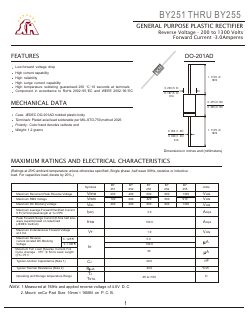 BY253 Datasheet PDF Gaomi Xinghe Electronics Co., Ltd.