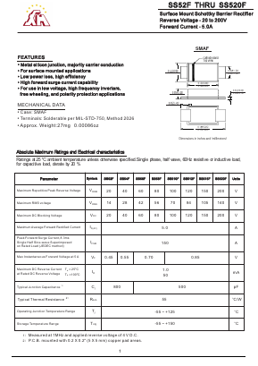 SS520F Datasheet PDF Gaomi Xinghe Electronics Co., Ltd.