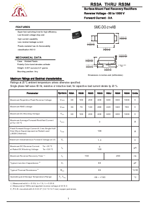 RS3K Datasheet PDF Gaomi Xinghe Electronics Co., Ltd.