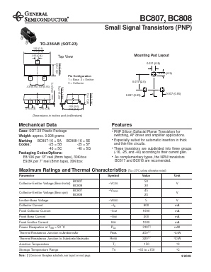 BC807-16 Datasheet PDF General Semiconductor