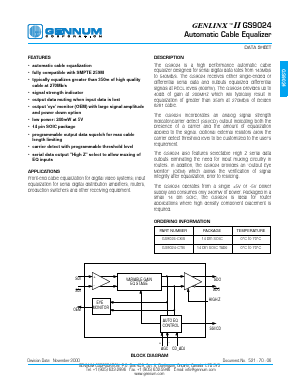 GS9024 Datasheet PDF Gennum -> Semtech