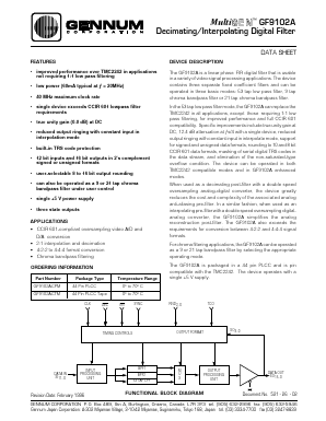 GF9102A Datasheet PDF Gennum -> Semtech