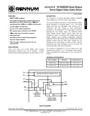 GS9029 Datasheet PDF Gennum -> Semtech