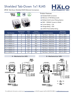 HCJ11-805SK-L12 Datasheet PDF HALO Electronics, Inc.