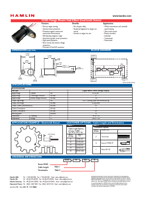 55505-00-02-A Datasheet PDF HAMLIN Position and Movement Sensor Solutions