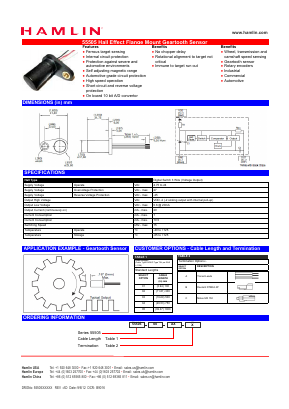HAMLIN55505 Datasheet PDF HAMLIN Position and Movement Sensor Solutions