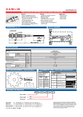55075-00-03-A Datasheet PDF HAMLIN Position and Movement Sensor Solutions