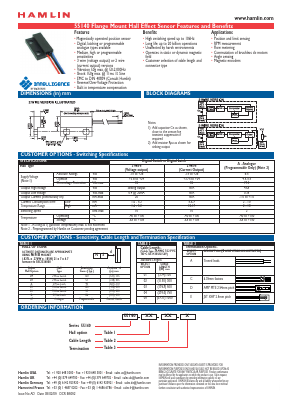 55140-2M-01-A Datasheet PDF HAMLIN Position and Movement Sensor Solutions