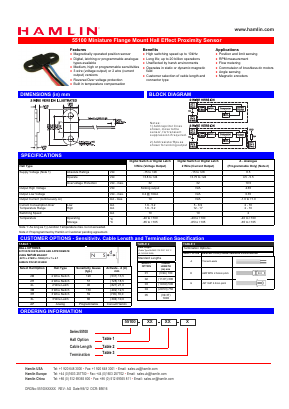 HAMLIN55100 Datasheet PDF HAMLIN Position and Movement Sensor Solutions