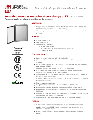 1418ER8 Datasheet PDF Hammond Manufacturing Ltd.