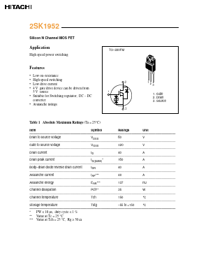 K1952 Datasheet PDF Hitachi Metals, Ltd