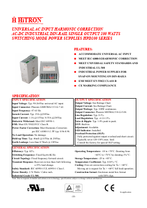 HPD100-S240042 Datasheet PDF HITRON ELECTRONICS CORPORTION