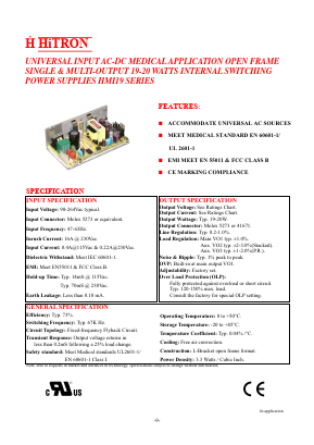 HMI19-D033M Datasheet PDF HITRON ELECTRONICS CORPORTION
