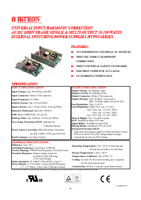 HVP93-S033250 Datasheet PDF HITRON ELECTRONICS CORPORTION