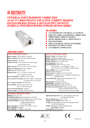 HVP400-D033E Datasheet PDF HITRON ELECTRONICS CORPORTION