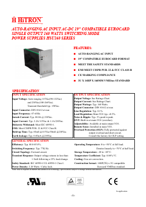 HSU160-10 Datasheet PDF HITRON ELECTRONICS CORPORTION