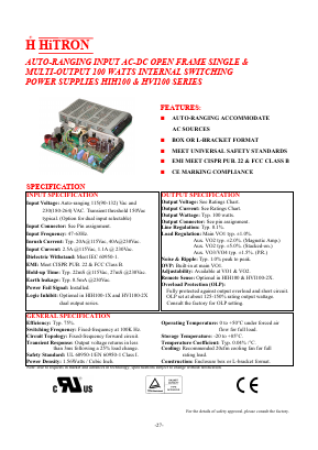 HVI100-32 Datasheet PDF HITRON ELECTRONICS CORPORTION