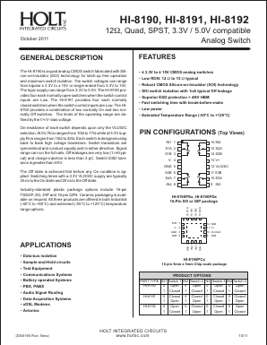 HI-8192 Datasheet PDF Holt Integrated Circuits