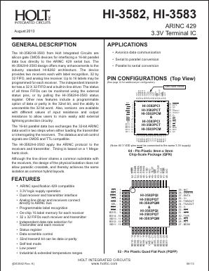 HI-3582 Datasheet PDF Holt Integrated Circuits