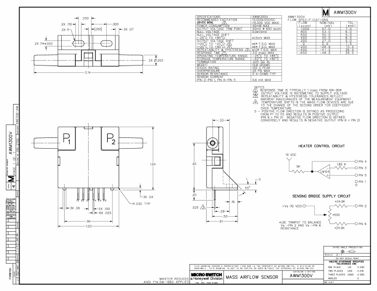 AWM1300V Datasheet PDF Honeywell Accelerometers
