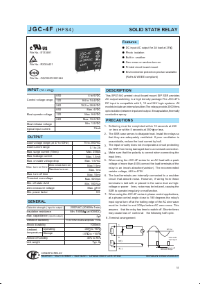 HFS4 Datasheet PDF Hongfa Technology