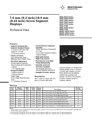 HDSP-460X Datasheet PDF HP => Agilent Technologies